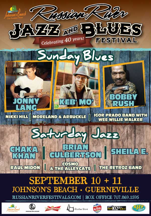 40th Annual Russian River Jazz & Blues Festival Sept. 10 & 11 in