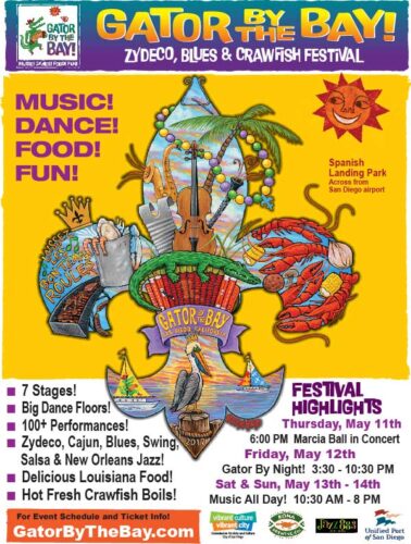 Read more about the article Starting Thurs May 11- Sun May 14 lots to discover at Gator By the Bay in San Diego, CA