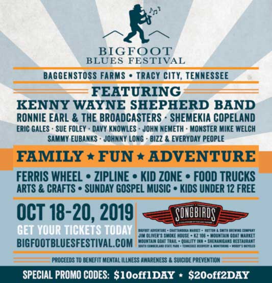 Check out Big Names at the Inaugural Bigfoot Blues Festival Oct 1819