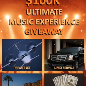 $100k Ultimate Music Experience Getaway Get ready to turn up the volume on your dreams with the $100,000 Ultimate Music Experience Giveaway — a rare opportunity to step into a world where music meets luxury!
