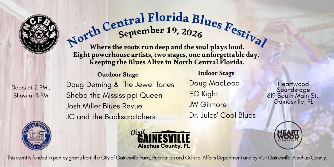 You are currently viewing North Central Florida Blues Festival on September 19 in Gainsville, FL