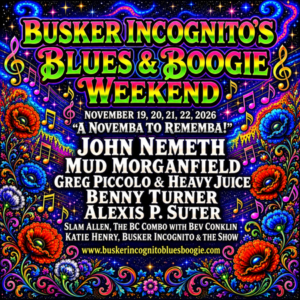 Busker Incognito’s Blues & Boogie Weekend November 19-22 in Reading PA presented by the Berks County Rock & Roll Hall of Fame