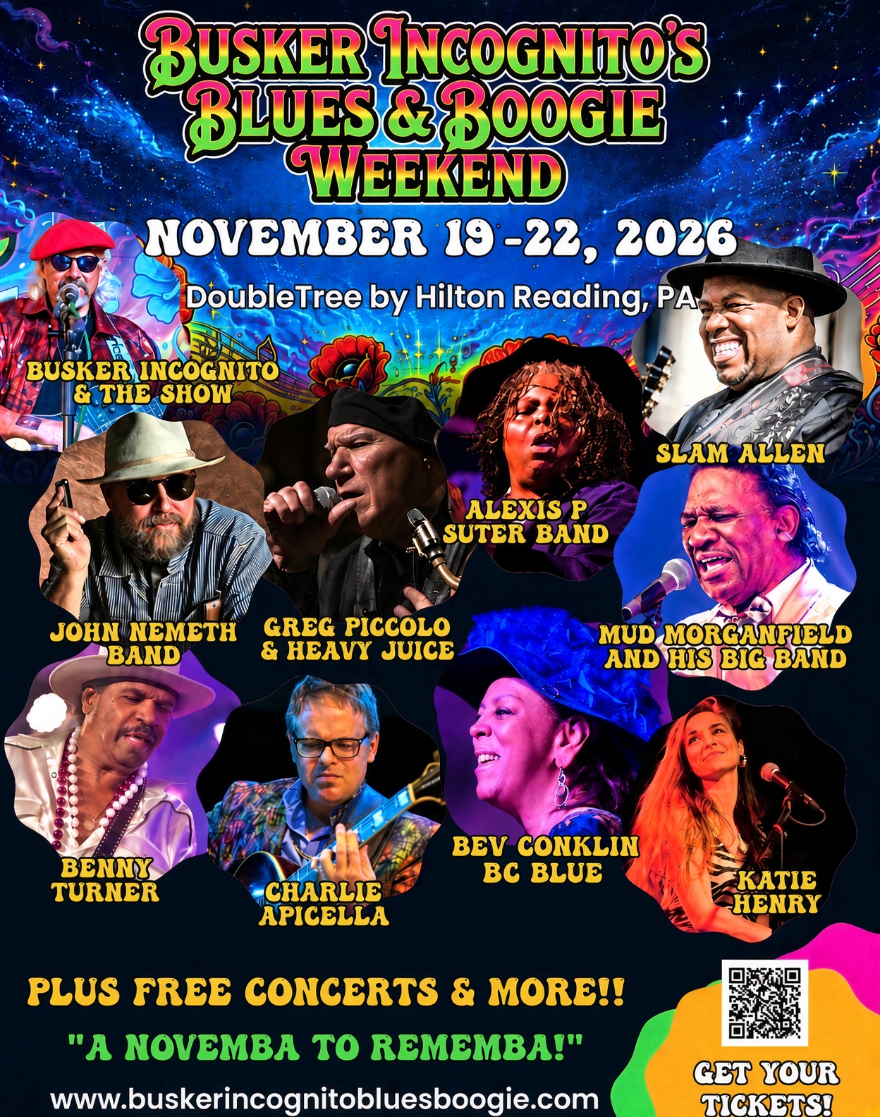 You are currently viewing Slam Allen, Mud Morganfield, Alexis P Suter Band Headline Busker Incognito Blues & Boogie Weekend on November 19- 22, 2026 in Reading, PA
